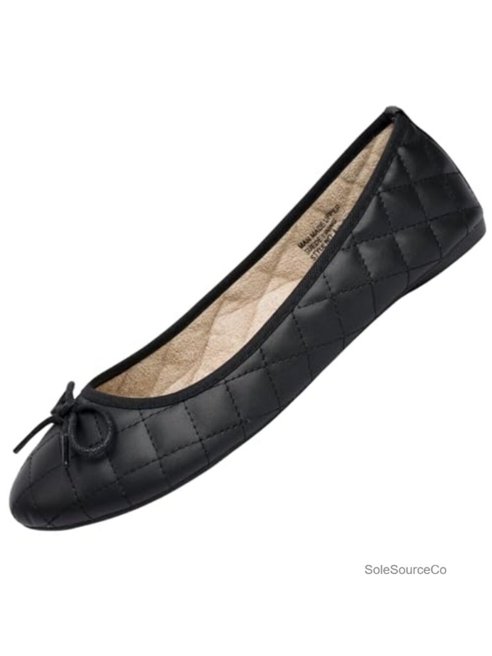 Patent Leather Ballet Flats Quilted Slip-On Comfortable Work Shoes
